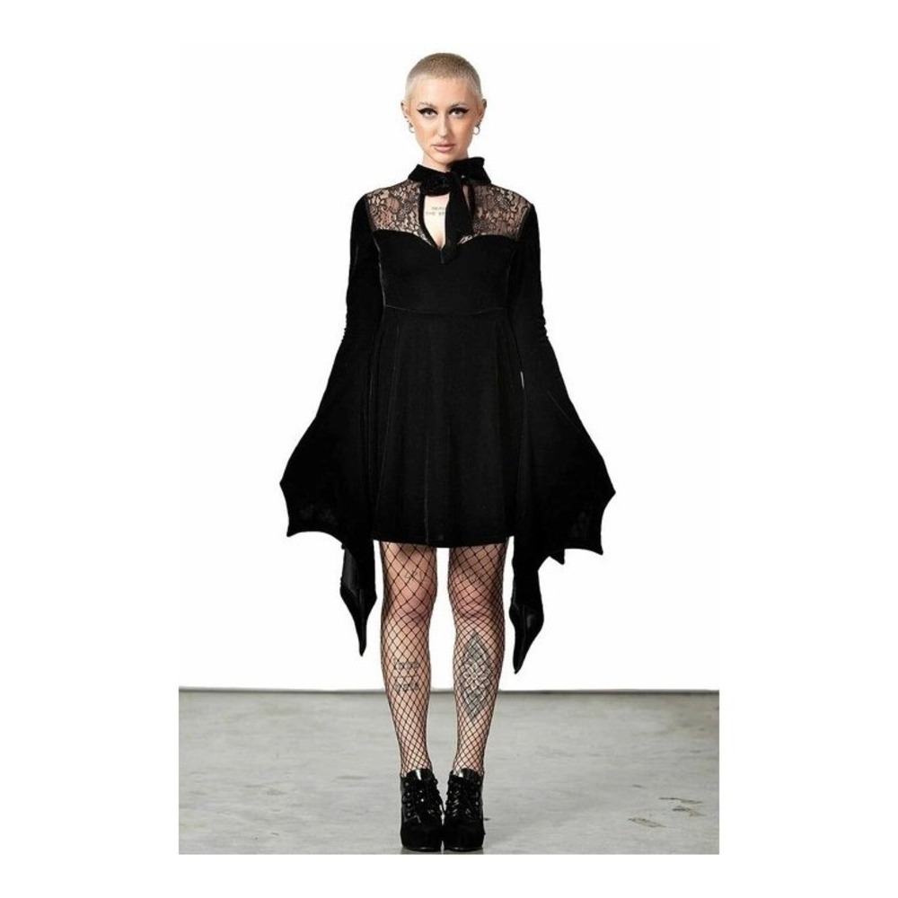 Killstar grimina black velvet sorcery dress M